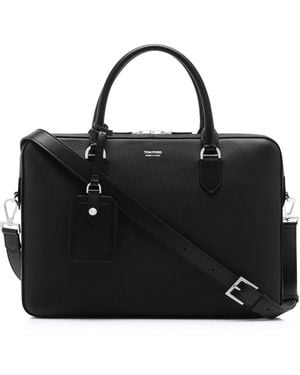 Tom Ford Soft Grain Leather Elliot Briefcase - Black