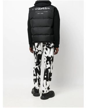 McQueen Graffiti Down Gilet Black