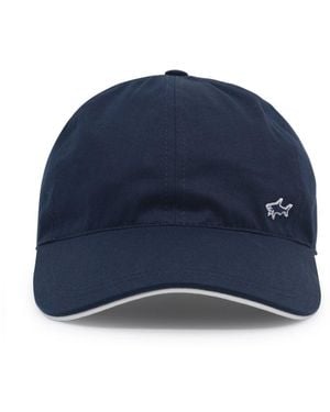 Paul & Shark Shark Badge Light Cotton Baseball Cap - Blue