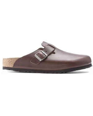 Birkenstock Boston Grip Natural Leather Clogs - Brown