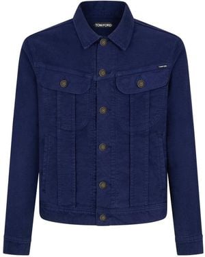 Tom Ford Moleskin Icon Jacket - Blue