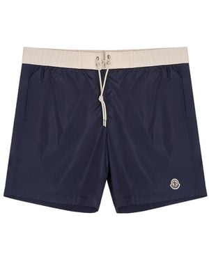 Moncler Contrast Wasitband Swimshorts - Blue