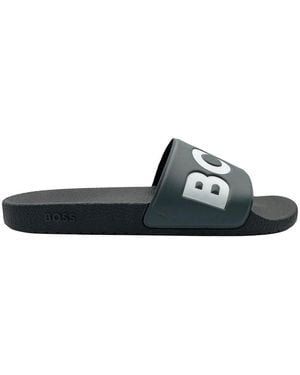 BOSS Aryeh Pool Sliders - Grey