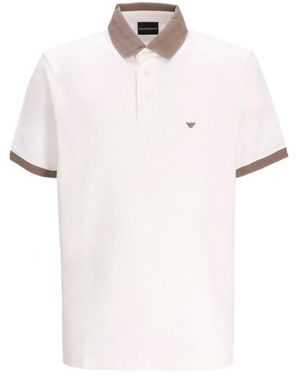 Emporio Armani Branded Piquet Polo - White