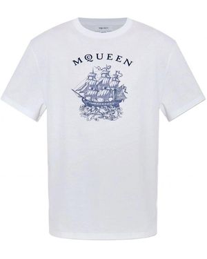 McQueen Ship Tattoo T Shirt - White