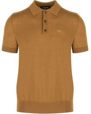 DSquared² D2 Wool Polo - Brown