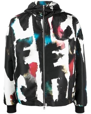 McQueen Water Graffiti-print Shell Windbreaker Jacket - Black