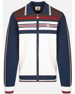 CASABLANCA Cafe Stripe Zip Up Jacket - Blue