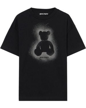 Palm Angels Spray Bear Regular Tee - Black