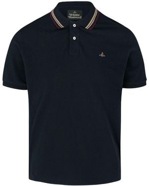 Vivienne Westwood Orb Ss Piquet Polo Shirt - Blue