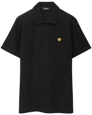 Versace Polo Piquet Medusa Embroidery - Black