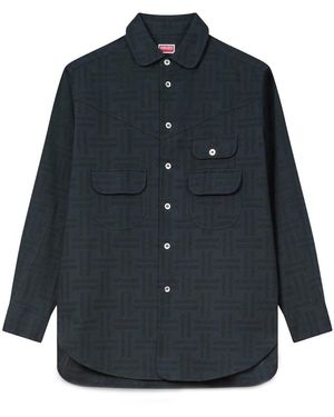 KENZO Weave Workwear Overshirt - Blue