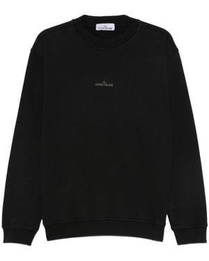 Stone Island S0195 Branded Sweatshirt - Black