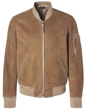 Tom Ford Light Suede Bomber - Brown