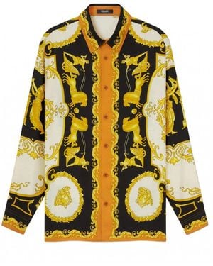 Versace Hall Of Heros Silk Shirt - Yellow