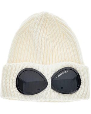C.P. Company Merino Wool Google Hat - White
