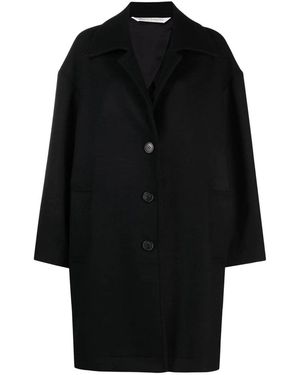 Palm Angels Round Logo Coat - Black