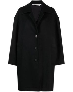 Palm Angels Round Logo Coat - Black