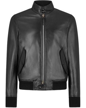 Tom Ford Buttery Leather Harrington - Black