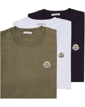 Moncler 3 Pack Cotton T Shirts - Multicolour
