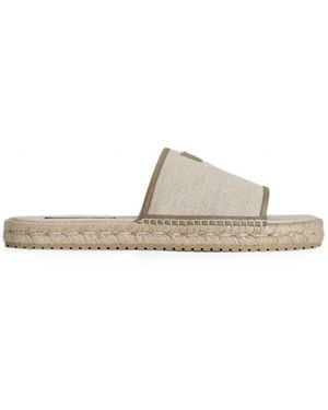 Dolce & Gabbana Branded Canvas Sandals - White