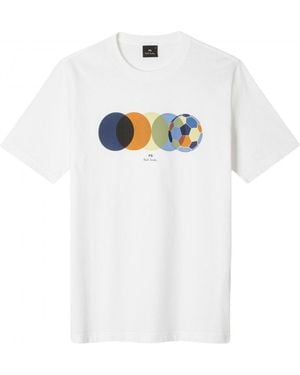 Paul Smith Ps Regular Fit Football T Shirt - White
