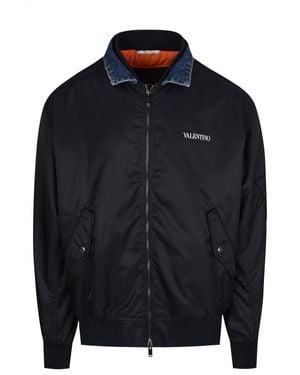 Valentino Denim Back Bomber - Blue