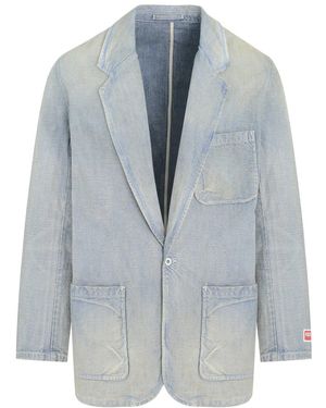 KENZO Denim Blazer Jacket - Blue