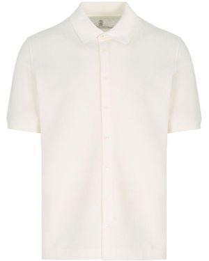 Brunello Cucinelli Cotton Jersey Button Shirt - White