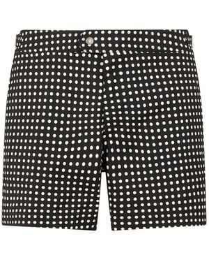 Tom Ford Micro Dot Poplin Shorts - Black