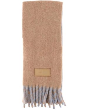 Ami Paris Bicolour Double Face Scarf - White