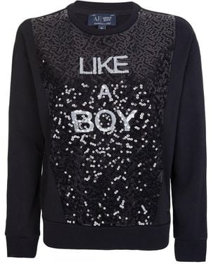 Armani Jeans 'like A Boy' Sequin Jumper - Blue
