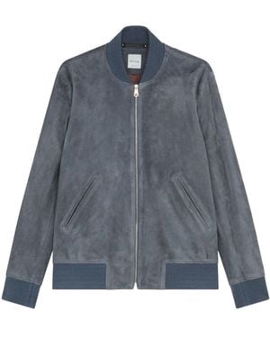 Paul Smith Suede Bomber Jacket - Blue