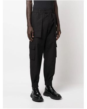 McQueen Cotton Cargo Trousers - Black