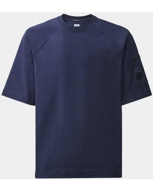 C.P. Company 30/2 Mercerized Sleeve Lens T Shirt - Blue