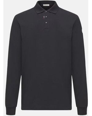 Moncler Cotton Polo Ls Shirt - Blue