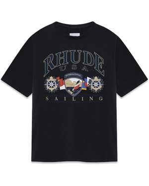 Rhude Usa Sailing Icon Tee - Black
