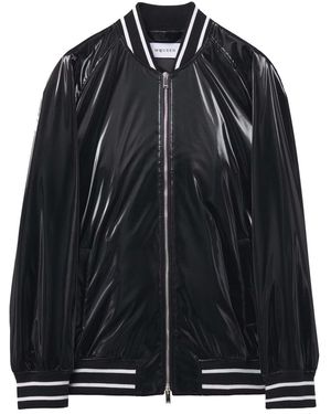 McQueen Liquid Vinyl Bomber Jacket - Black