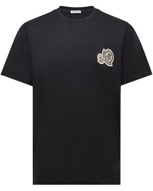 Moncler Double Logo T Shirt - Black