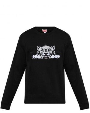 KENZO Happy Tiger Embroidered Slim Sweatshirt - Black