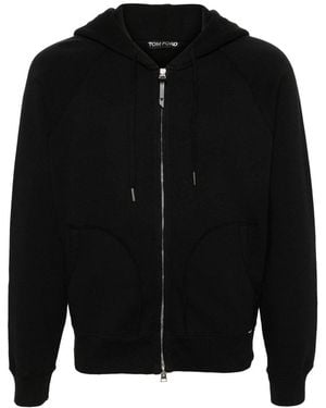 Tom Ford Organic Cotton Zip Hooded Top - Black