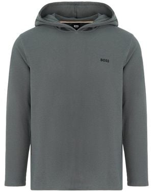 BOSS Waffle Ls H Shirt - Grey