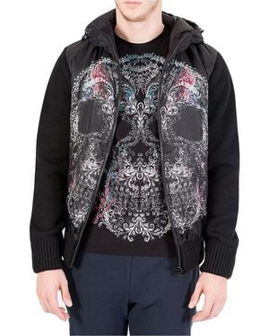 Creative Recreation Skull Print Hooded Jacket - Black