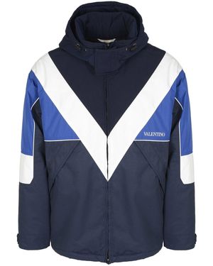 Valentino Nylon Cotton Hooded Jacket - Blue