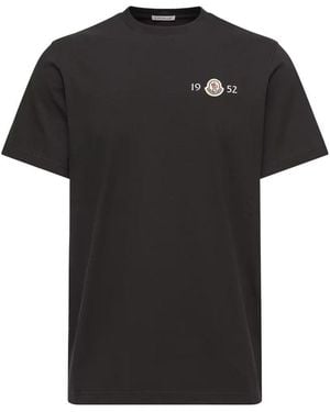 Moncler Branded Cotton T Shirt - Black