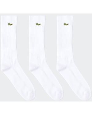 Lacoste Lot De 3 Paires De Chaussettes - Blanc