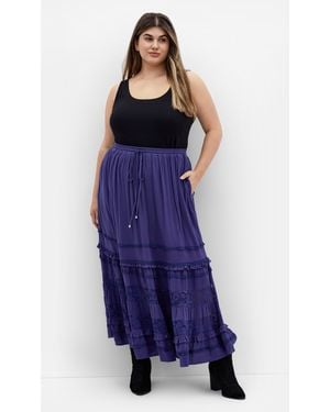 City Chic Plus Size Samara Skirt - Blue