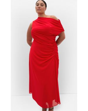 City Chic Plus Size Vivid Color Espresso Maxi Dress - Red