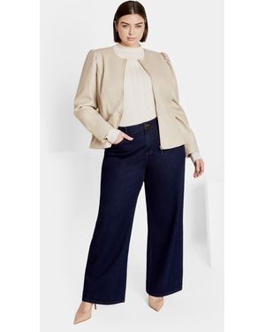 City Chic Plus Size Mysteria Jacket Latte - Blue
