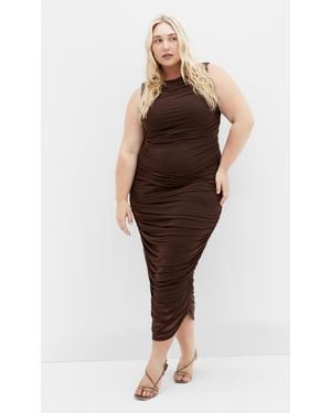 City Chic Plus Size Halo Ruched Midi Dress - Multicolor